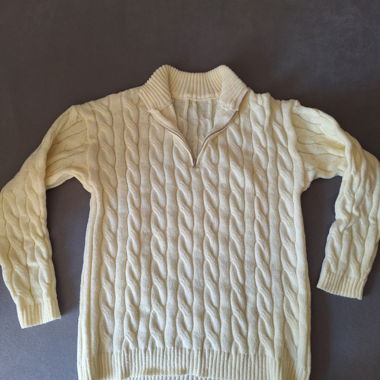 Maglione in maglia bianco con zip
