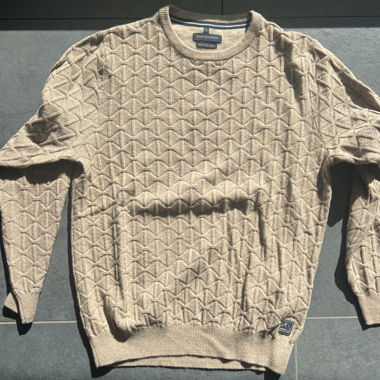 Khaki-Creme Business Casual Sweater 