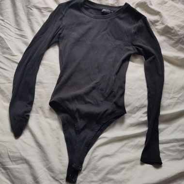 Black long-sleeve bodysuit