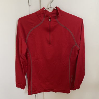 Haut à zip long Löffler en laine rouge