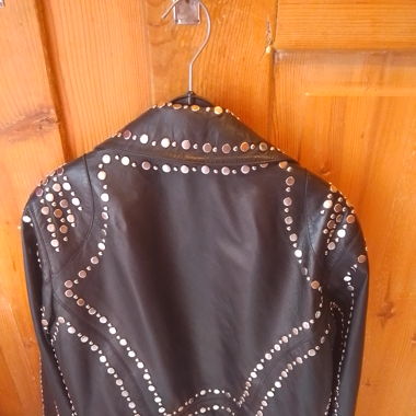 Echte Lederjacke mit Nieten