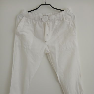 Pantalon en lin blanc Mango taille M