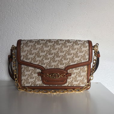 Ralph Lauren Monogram Jacquard Medium Sydnee Bag