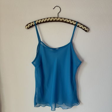 See through blue Tank Top