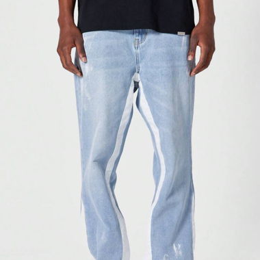 Jeans mit Farbblöcken und Spritzereffekt