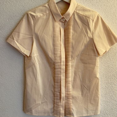 Hugo Boss Kurzarm-Bluse Beige Gr. 38