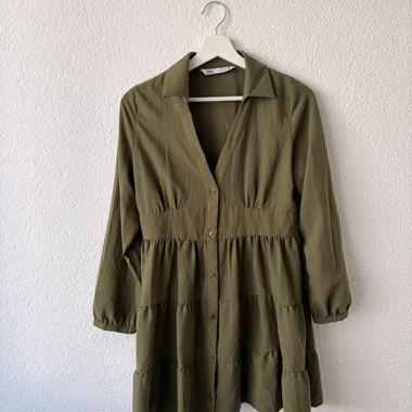 Abito camicia Zara verde oliva