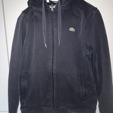 Felpa con cappuccio Lacoste nera