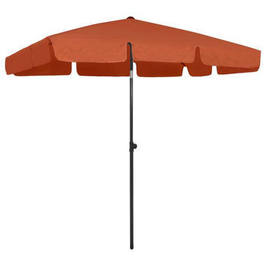 Parasol da spiaggia rosso terracotta 200x125 cm