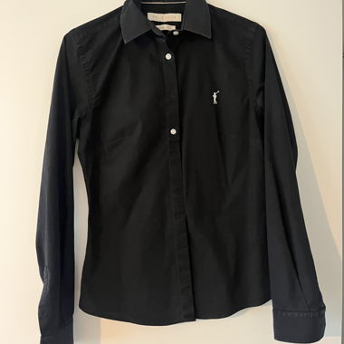 Polo Club nero Slim Fit a maniche lunghe