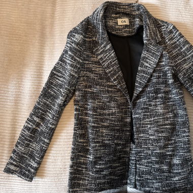 Black and white blazer
