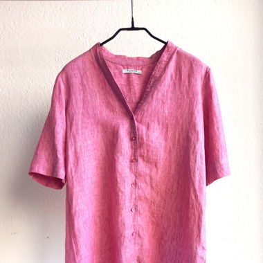 Globus essentials raspberry pink pure linen blouse