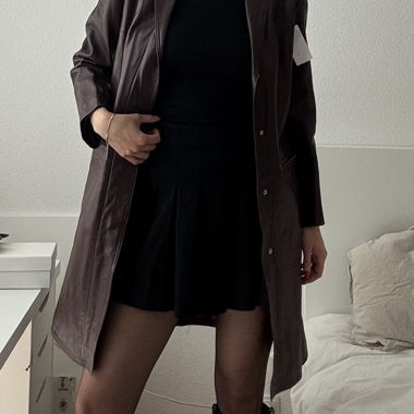 Cappotto in pelle Bordeaux