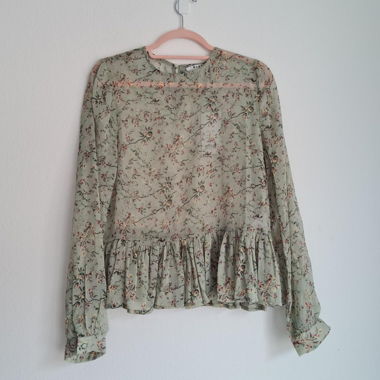 NA-KD Floral Blouse Khaki