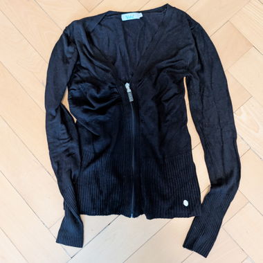 Schwarze Strickjacke mit Reissverschluss BlueDog