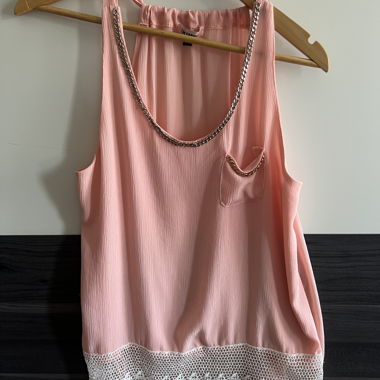 Pink Lace Tank Top size M/L