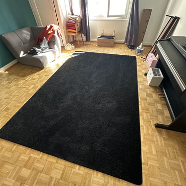 Tapis noir à poil court 200x300