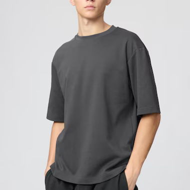 T-shirt oversize in cotone UNIQLO AIRism – Grigio