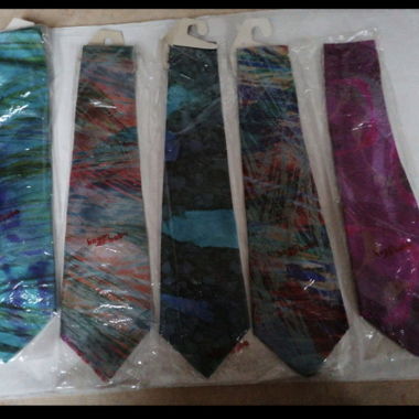 5 neue Batik-Krawatten aus Seide