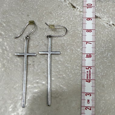 Lange Kreuz-Ohrringe aus Silber 925