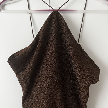 Top neckholder marrone H&M con glitter