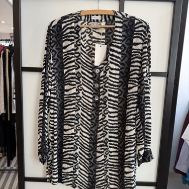 Long-Sleeved Zebra Print Blouse