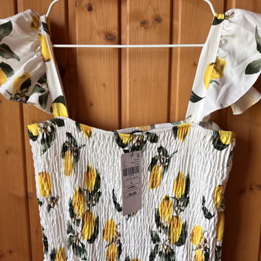 Abito midi con stampa al limone