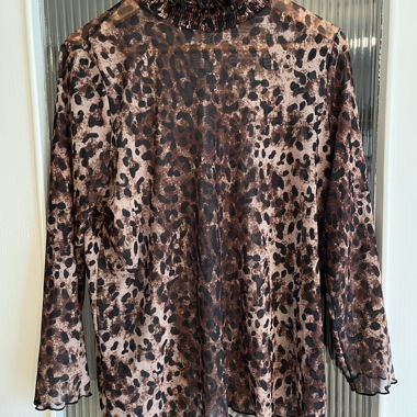 Sheer Longsleeve Leopard Print
