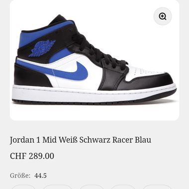 Jordan 1 Racer blue size 44.5