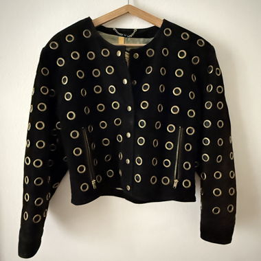 Veste DINO’Z noire avec œillets dorés