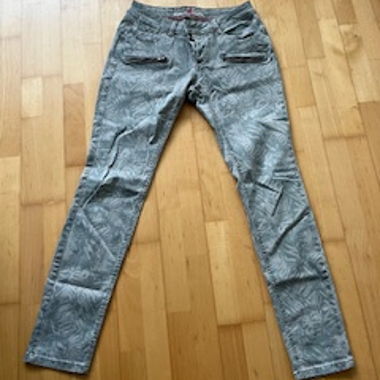 Graue gemusterte Damenhose