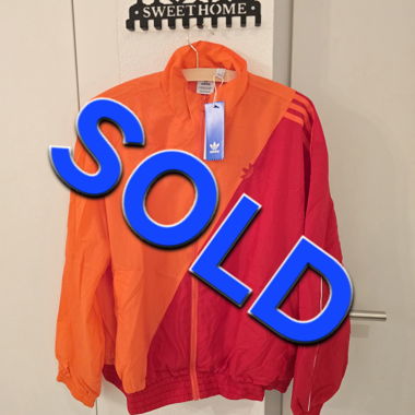 NUOVA giacca da tuta adidas arancione e rossa
