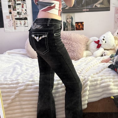 Y2K Jeans mit tiefer Leibhöhe