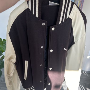 Veste Varsity Vintage Puma Y2K XL Manches en Cuir