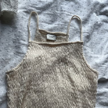 Beige Ruffle Top