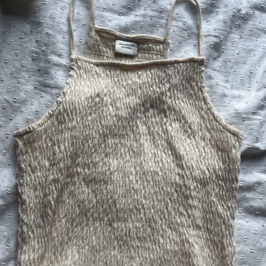 Beige Ruffle Top