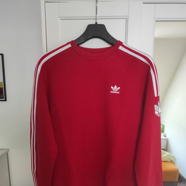 ADIDAS Pullover Rot / Weiss Grösse S