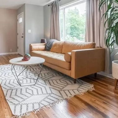 Mid-Century Modern Style Leather Sofa