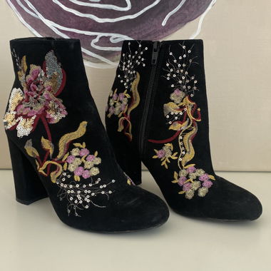 Stivaletti Ms Selfridge - Fiori Paillettes
