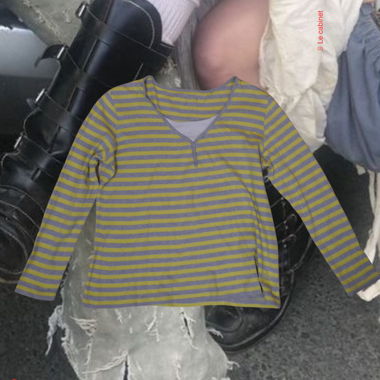 Grey & yellow striped sweater (2016 era)