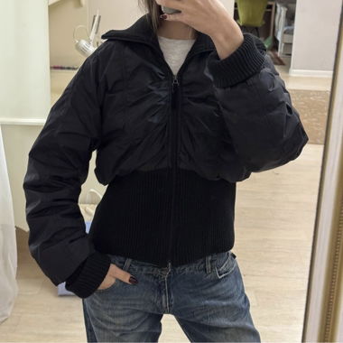 Y2K pufferjacket with big waist band