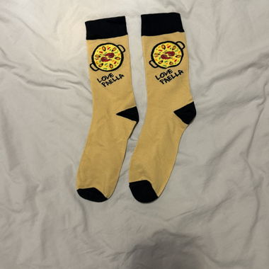 Yellow and black paella socks