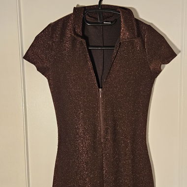 Jumpsuit - braun glitzernd