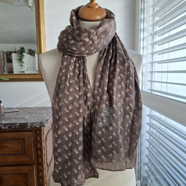Foulard brun tête de mort
