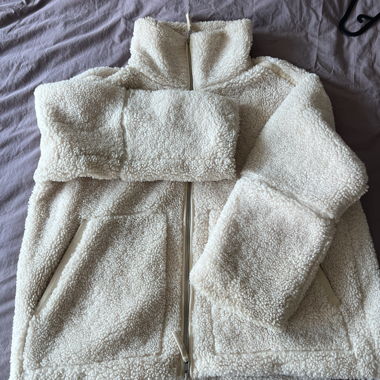 H&M Teddy-Fleecejacke creme XL