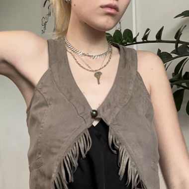 bohoo suede vest