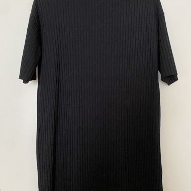Abito T-Shirt a coste nero