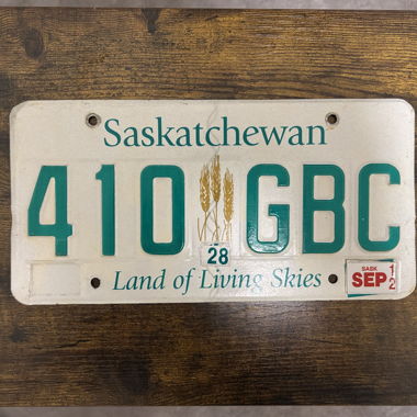 Autoschild, Saskatchewan 410 GBC - Kanada