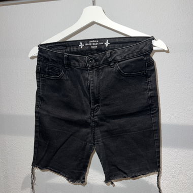 Shorts in denim neri zebra taglia 38