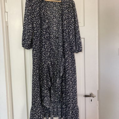 Blue Floral Wrap Dress